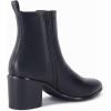 imageCoutgo Womens Pointed Toe Ankle Boots Chunky Block Stacked Heel Side Zipper Chelsea Fall BootiesBlackleather