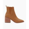 imageCoutgo Womens Pointed Toe Ankle Boots Chunky Block Stacked Heel Side Zipper Chelsea Fall BootiesBrown