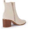 imageCoutgo Womens Pointed Toe Ankle Boots Chunky Block Stacked Heel Side Zipper Chelsea Fall BootiesCreamyleather