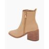 imageCoutgo Womens Pointed Toe Ankle Boots Chunky Block Stacked Heel Side Zipper Chelsea Fall BootiesLight Brown