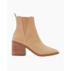 imageCoutgo Womens Pointed Toe Ankle Boots Chunky Block Stacked Heel Side Zipper Chelsea Fall BootiesLight Brown