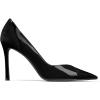imageCoutgo Womens Pointed Toe High Heels Pumps Patent Suede Stiletto Heel Slip on Office Party Wedding Dress ShoesBlack