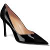 imageCoutgo Womens Pointed Toe High Heels Pumps Patent Suede Stiletto Heel Slip on Office Party Wedding Dress ShoesBlack