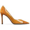 imageCoutgo Womens Pointed Toe High Heels Pumps Patent Suede Stiletto Heel Slip on Office Party Wedding Dress ShoesBrown 02