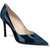 imageCoutgo Womens Pointed Toe High Heels Pumps Patent Suede Stiletto Heel Slip on Office Party Wedding Dress ShoesNavy
