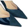 imageCoutgo Womens Pointed Toe High Heels Pumps Patent Suede Stiletto Heel Slip on Office Party Wedding Dress ShoesNavy