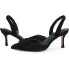 imageCoutgo Womens Slingback Heels Kitten Heel Pumps Dress Shoes Sling Back Closed Pointed Toe Suede Wedding Party SandalsBlack