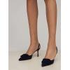 imageCoutgo Womens Slingback Heels Kitten Heel Pumps Dress Shoes Sling Back Closed Pointed Toe Suede Wedding Party SandalsBlack