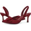 imageCoutgo Womens Slingback Heels Kitten Heel Pumps Dress Shoes Sling Back Closed Pointed Toe Suede Wedding Party SandalsBurgundy