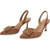 imageCoutgo Womens Slingback Heels Kitten Heel Pumps Dress Shoes Sling Back Closed Pointed Toe Suede Wedding Party SandalsKhaki