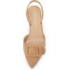 imageCoutgo Womens Slingback Heels Kitten Heel Pumps Dress Shoes Sling Back Closed Pointed Toe Suede Wedding Party SandalsLight Khaki