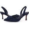 imageCoutgo Womens Slingback Heels Kitten Heel Pumps Dress Shoes Sling Back Closed Pointed Toe Suede Wedding Party SandalsNavy