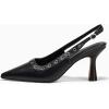 imageCoutgo Womens Slingback Kitten Heels Studded Closed Pointed Toe Slip On Leather Pumps Work Dress ShoesBlack