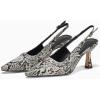 imageCoutgo Womens Slingback Kitten Heels Studded Closed Pointed Toe Slip On Leather Pumps Work Dress ShoesSnake Print