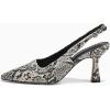 imageCoutgo Womens Slingback Kitten Heels Studded Closed Pointed Toe Slip On Leather Pumps Work Dress ShoesSnake Print