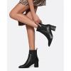 imageCoutgo Womens Slip On Ankle Boots Chunky Block Heel Square Toe Splicing Dress Sock BootiesBlack