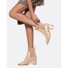 imageCoutgo Womens Slip On Ankle Boots Chunky Block Heel Square Toe Splicing Dress Sock BootiesKhaki