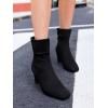 imageCoutgo Womens Slouch Mid Calf Boots Chunky Heel Square Toe Zip Up Fall Fashion Booties ShoesBlack