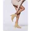 imageCoutgo Womens Slouch Mid Calf Boots Chunky Heel Square Toe Zip Up Fall Fashion Booties ShoesKhaki