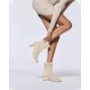 imageCoutgo Womens Slouch Mid Calf Boots Chunky Heel Square Toe Zip Up Fall Fashion Booties ShoesNude