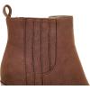 imageWomens Ankle Boots Slip on Pointed Toe Chunky Block Mid Heel Leather Elastic Panel Casual Chelsea Western BootiesBrown