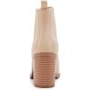 imageWomens Ankle Boots Slip on Pointed Toe Chunky Block Mid Heel Leather Elastic Panel Casual Chelsea Western BootiesNude