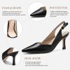 imageWomens Slingback Kitten Heels Closed Pointed Toe Backless Wedding Party Dress Pumps ShoesBlack