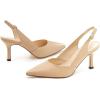 imageWomens Slingback Kitten Heels Closed Pointed Toe Backless Wedding Party Dress Pumps ShoesKhaki