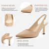 imageWomens Slingback Kitten Heels Closed Pointed Toe Backless Wedding Party Dress Pumps ShoesKhaki