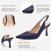 imageWomens Slingback Kitten Heels Closed Pointed Toe Backless Wedding Party Dress Pumps ShoesNavy