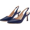 imageWomens Slingback Kitten Heels Closed Pointed Toe Backless Wedding Party Dress Pumps ShoesNavy