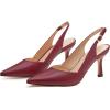 imageWomens Slingback Kitten Heels Closed Pointed Toe Backless Wedding Party Dress Pumps ShoesRed