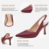 imageWomens Slingback Kitten Heels Closed Pointed Toe Backless Wedding Party Dress Pumps ShoesRed