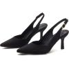 imageWomens Slingback Kitten Heels Closed Pointed Toe Backless Wedding Party Dress Pumps ShoesSuedeblack