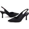 imageWomens Slingback Kitten Heels Closed Pointed Toe Backless Wedding Party Dress Pumps ShoesSuedeblack