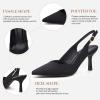 imageWomens Slingback Kitten Heels Closed Pointed Toe Backless Wedding Party Dress Pumps ShoesSuedeblack