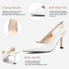 imageWomens Slingback Kitten Heels Closed Pointed Toe Backless Wedding Party Dress Pumps ShoesWhite