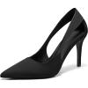 imageCoutgo Womens Dressy Heels Shoes Closed Pointed Toe Cut Out Pumps Casual Work ShoesBlack