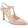 imageCoutgo Womens High Heels Pointed Toe Ankle Strap Pumps Patent Leather Sexy Stiletto Office Wedding Dress ShoesAnude