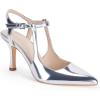imageCoutgo Womens High Heels Pointed Toe Ankle Strap Pumps Patent Leather Sexy Stiletto Office Wedding Dress ShoesAsilver