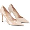 imageCoutgo Womens Pointed Toe High Heels Pumps Patent Suede Stiletto Heel Slip on Office Party Wedding Dress ShoesNude