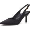 imageWomens Slingback Kitten Heels Closed Pointed Toe Backless Wedding Party Dress Pumps ShoesSuedeblack