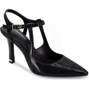 imageCoutgo Womens High Heels Pointed Toe Ankle Strap Pumps Patent Leather Sexy Stiletto Office Wedding Dress ShoesAblack