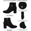 imageCoutgo Womens Ankle Boots Chunky Block Low Heel Vintage Tie Knot Booties Shoes with Side ZipperBlack