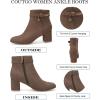 imageCoutgo Womens Ankle Boots Chunky Block Low Heel Vintage Tie Knot Booties Shoes with Side ZipperCoffee