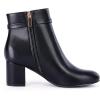 imageCoutgo Womens Ankle Boots Chunky Block Low Heel Vintage Tie Knot Booties Shoes with Side ZipperCool Black