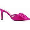 imageCoutgo Womens Bow Heels Mules Pointed Closed Toe Sandals Rhinestone Satin Backless Wedding ShoesRose Red