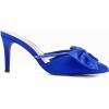 imageCoutgo Womens Bow Heels Mules Pointed Closed Toe Sandals Rhinestone Satin Backless Wedding ShoesRoyal Blue