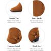 imageCoutgo Womens Knee High Boots Suede Wide Calf Chunky Low Heel Cowboy Moto Boots Fall ShoesBrown