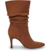 imageCoutgo Womens Mid Calf Slouchy Boots Suede High Heel Slipon Stiletto Sexy Pointed Toe BootiesBrown